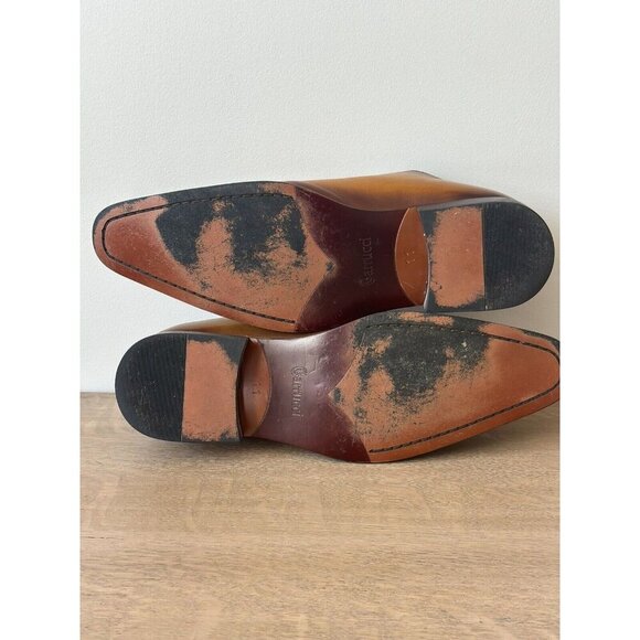 Carrucci Roma Men’s 11 Dress Shoe Leather Wingtip Oxfords Cognac Brown Lace Up - Picture 7 of 8